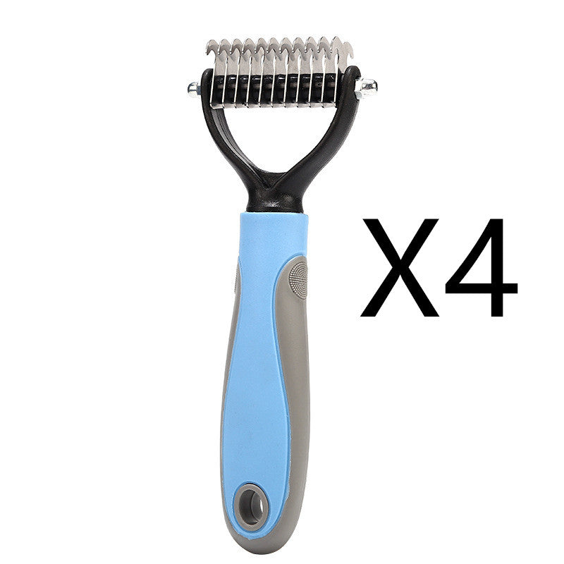 Stainless Double-sided Pet Brush Hair Removal Comb Grooming Dematting Dog Grooming Shedding Tools